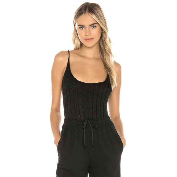 NWT SNDYS Black Ribbed Knit Bodysuit Size XS - Picture 1 of 8